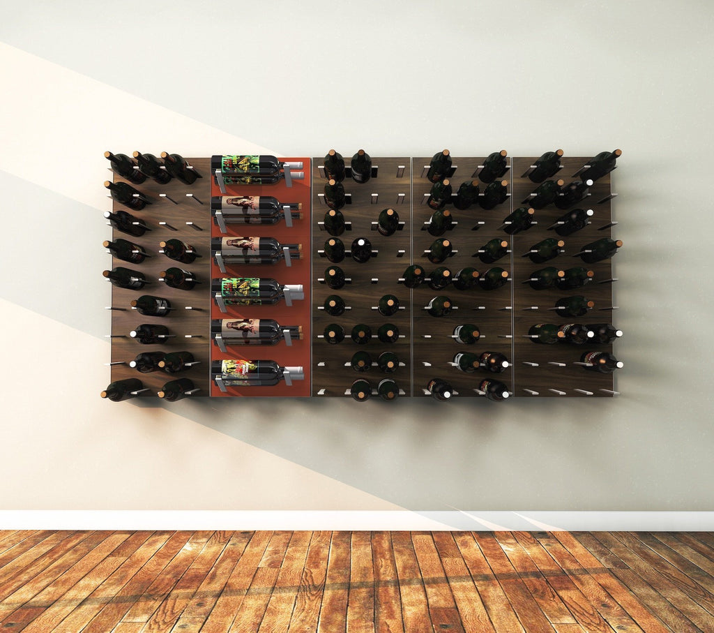 wood and metal wine racks